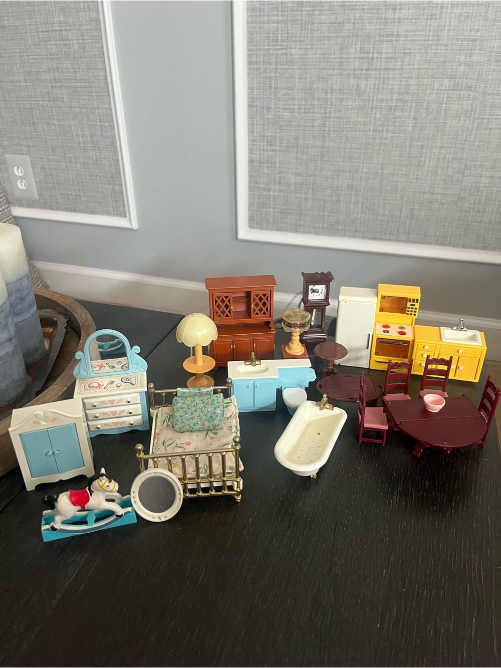Fisher-Price Dollhouse Furniture Bedroom, Bathroom, Living Room Kitchen
